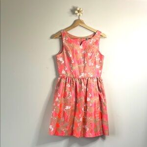 Minuet Petite Floral Pink and Beige Dress